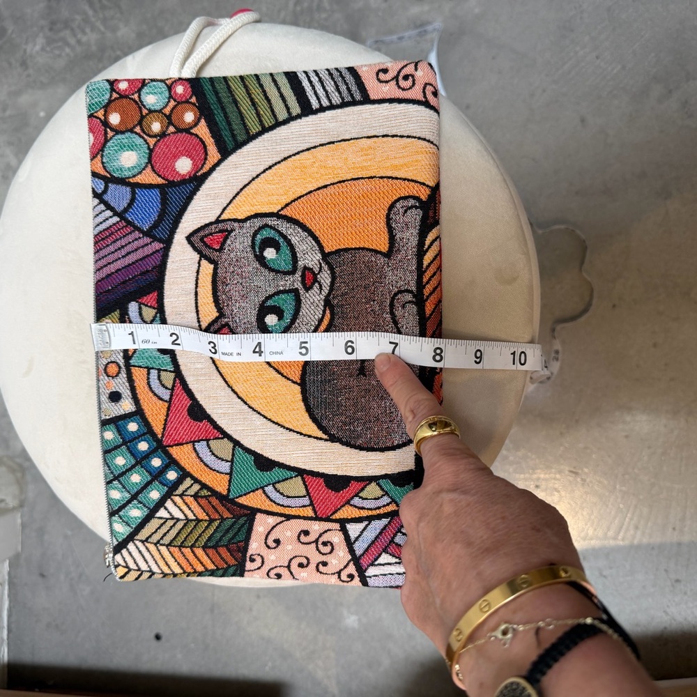 Artistic Cat Design Clutch/Pouch - Colorful Abstract Pattern - Picture 8 of 10